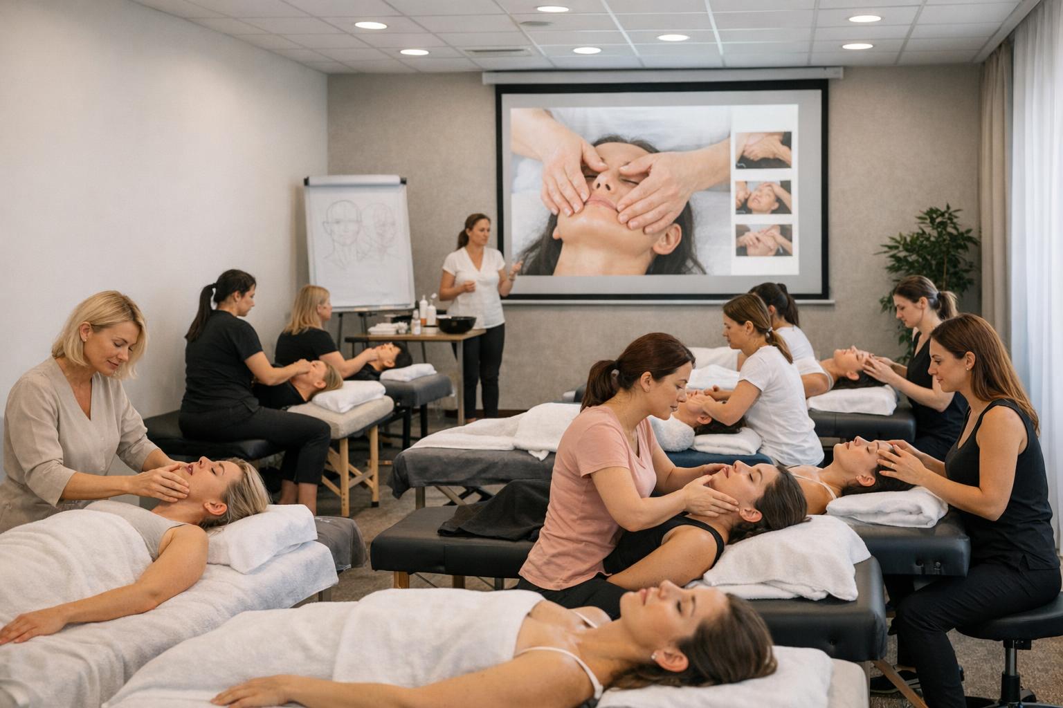 zdjęcie sali szkoleniowej z uczestnikami uczącymi się technik physiokobido